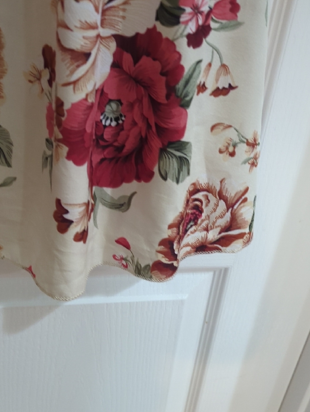 Floral Ivory and Rose Long-Sleeve Fit & Flare Dress - Picture 7 of 13